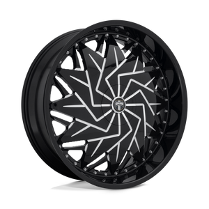 DUB S231 DAZR Gloss Black Milled 26x9 +25 5x114.3|5x120mm 72.6mm - WheelWiz