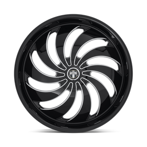 DUB S242 COJONES Gloss Black Milled 24x9 +25 5x114.3|5x120mm 72.6mm