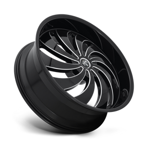 DUB S242 COJONES Gloss Black Milled 24x9 +25 5x114.3|5x120mm 72.6mm