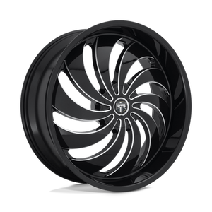 DUB S242 COJONES Gloss Black Milled 24x9 +25 5x114.3|5x120mm 72.6mm