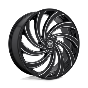 DUB S239 DELISH Gloss Black Milled 24x9 +25 5x114.3|5x120mm 72.6mm - WheelWiz