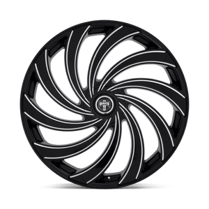 DUB Gloss Black Milled 24x9 +25 Custom 72.6mm - Wheelwiz