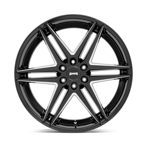 DUB S267 DIRTY DOG Glossy Black Milled 24x10 +25 6x139.7mm 106.1mm - Wheelwiz