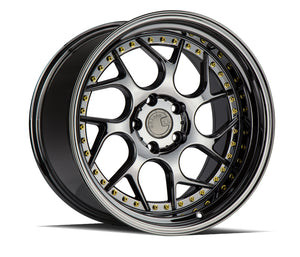 Aodhan DS01 Black Vacuum W/ Gold Rivets 19x10.5 +22 5x114.3 73.1mm - Wheelwiz