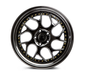 Aodhan DS01 Black Vacuum W/ Gold Rivets 19x10.5 +22 5x114.3 73.1mm - Wheelwiz