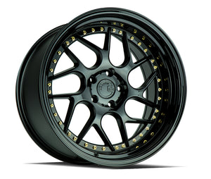 Aodhan DS01 Gloss Black W /Gold Rivets 19x10.5 +22 5x114.3 73.1mm - Wheelwiz