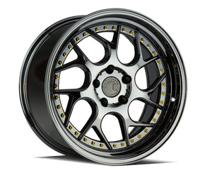 Aodhan DS01 Black Vacuum W/ Gold Rivets 19x9.5 +22 5x114.3 73.1mm - Wheelwiz