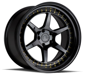 Aodhan DS09 Gloss Black W /Gold Rivets 19x9.5 +30 5x114.3 73.1mm - Wheelwiz