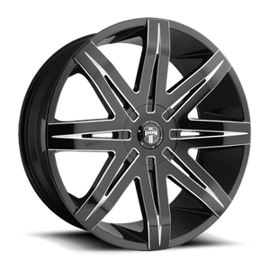 DUB S227 STACKS Gloss Black Milled 22x9.5 +30 6x135|6x139.7mm 87.1mm - WheelWiz