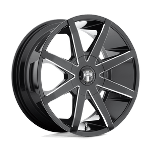 DUB S109 PUSH Gloss Black Milled 19x8.5 +30 6x132mm 74.5mm - WheelWiz