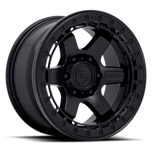 Fuel Offroad D122 BLOCK BEADLOCK Matte Black W/ M-black Ring 17x8.5 0 6x139.7mm 106.1mm