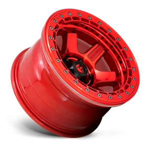 Fuel Offroad D123 BLOCK BEADLOCK Candy Red W/ Candy Red Ring 17x8.5 0 6x139.7mm 106.1mm