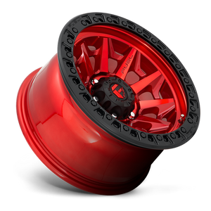 Fuel Offroad D695 COVERT Candy Red Black Bead Ring 17x9 +1 8x180mm 124.2mm