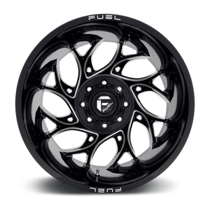 Fuel Offroad D741 RUNNER Gloss Black Milled 22x8.25 -240 8x165.1mm 121.5mm - Wheelwiz