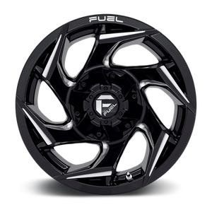 Fuel Offroad D753 REACTION Gloss Black Milled 15x8 -18 5x139.7mm 108mm