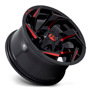 Fuel Offroad D755 REACTION Gloss Black Milled W/ Red Tint 15x8 -18 6x139.7mm 108mm