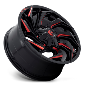 Fuel Offroad D755 REACTION Gloss Black Milled W/ Red Tint 20x9 +1 8x165.1mm 125.1mm