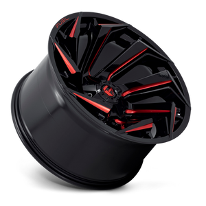 Fuel Off-road D755 GLOSS BLACK MILLED WITH RED TINT 22x12 -44 8x180mm 124.2mm - Wheelwiz