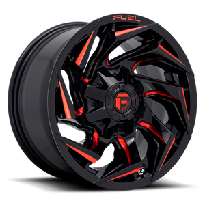 Fuel Offroad D755 REACTION Gloss Black Milled W/ Red Tint 17x9 -12 5x114.3|5x127mm 78.1mm