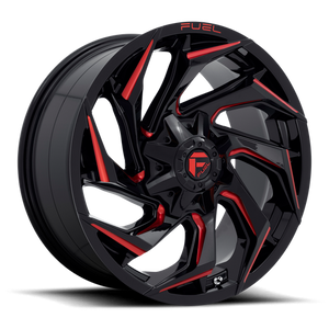 Fuel Offroad D755 REACTION Gloss Black Milled W/ Red Tint 20x9 +1 8x170mm 125.1mm
