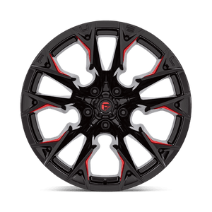 Fuel Offroad D823 FLAME Gloss Black Mill W/ Candy Red 20x12 -44 5x127mm 71.5mm - Wheelwiz