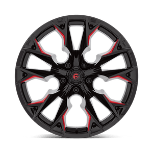 Fuel Offroad D823 FLAME Gloss Black Mill W/ Candy Red 22x12 -44 5x127mm 71.5mm - Wheelwiz