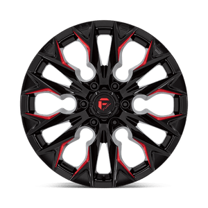 Fuel Offroad D823 FLAME Gloss Black Mill W/ Candy Red 20x9 +20 6x139.7mm 106.1mm - Wheelwiz