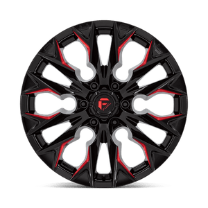 Fuel Offroad D823 FLAME Gloss Black Mill W/ Candy Red 20x9 +20 6x135mm 87.1mm - Wheelwiz