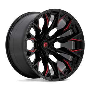 Fuel Offroad D823 FLAME Gloss Black Mill W/ Candy Red 22x12 -44 6x135mm 87.1mm - Wheelwiz