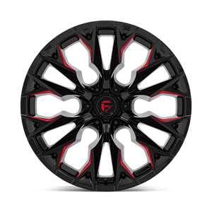 Fuel Offroad D823 FLAME Gloss Black Mill W/ Candy Red 22x12 -44 6x139.7mm 106.1mm - Wheelwiz
