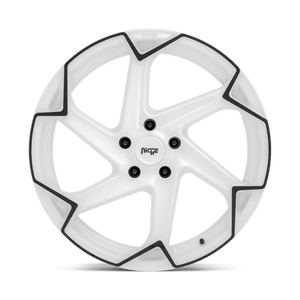 Niche M257 FLASH Gloss White W/ Black 20x10.5 +40 5x112mm 66.6mm - Wheelwiz