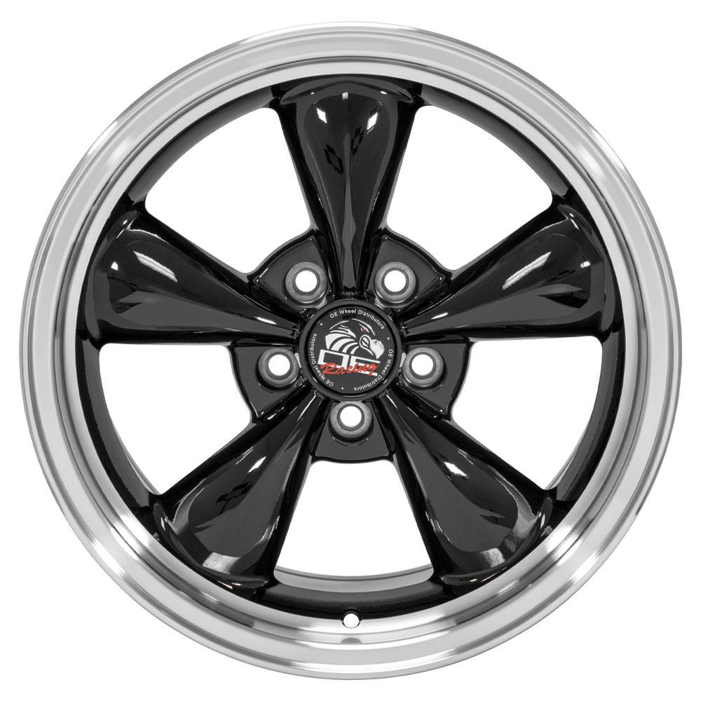 OE Wheels Replica FR01 Black with Machined Lip 17x9.0 +24 5x114.3mm 70.6mm