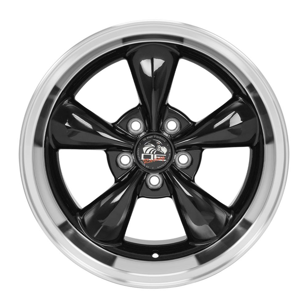 OE Wheels Replica FR01 Black with Machined Lip 17x10.5 +27 5x114.3mm 70.6mm