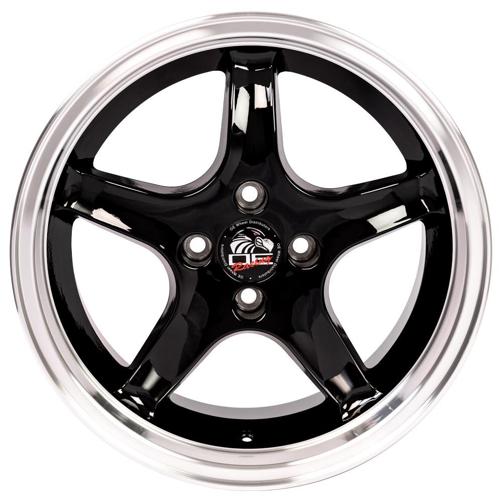 OE Wheels Replica FR04 Black with Machined Lip 17x9.0 +20 4x108mm 64.2mm