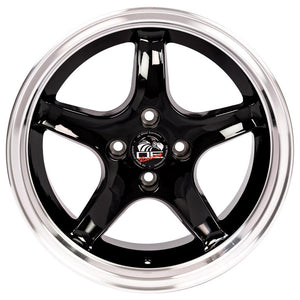 OE Wheels Replica FR04 Black with Machined Lip 17x9.0 +20 4x108mm 64.2mm - Wheelwiz