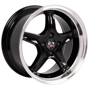 OE Wheels Replica FR04 Black with Machined Lip 17x8.0 +15 4x108mm 64.2mm