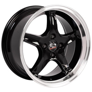 OE Wheels Replica FR04 Black with Machined Lip 17x8.0 +15 4x108mm 64.2mm - Wheelwiz