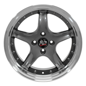 OE Wheels Replica FR04 Anthracite with Machined Lip 17x9.0 +20 4x108mm 64.2mm - Wheelwiz