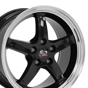 OE Wheels Replica FR04 Black with Machined Lip 17x9.0 +24 5x114.3mm 70.6mm