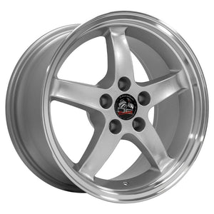 OE Wheels Replica FR04 Silver with Machined Lip 17x9.0 +24 5x114.3mm 70.6mm