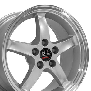 OE Wheels Replica FR04 Silver with Machined Lip 17x9.0 +24 5x114.3mm 70.6mm