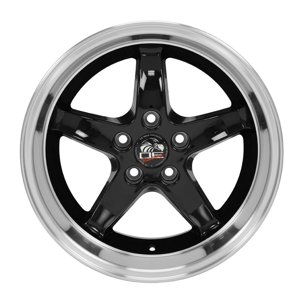 OE Wheels Replica FR04 Black with Machined Lip 17x10.5 +27 5x114.3mm 70.6mm