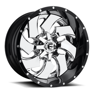 Fuel Offroad D240 CLEAVER Chrome Plated Gloss Black Lip 20x10 -19 8x165.1mm 125.1mm - 2 PIECE