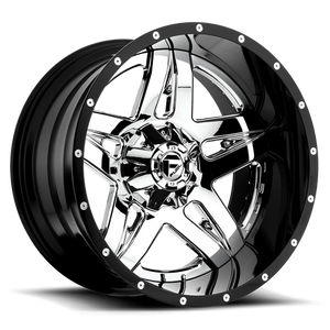 Fuel Offroad D243 FULL BLOWN Chrome Plated Gloss Black Lip 20x10 -19 5x127|5x135mm 87.1mm - 2 PIECE - WheelWiz