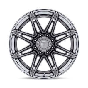 Fuel Offroad FC401 BRAWL Platinum W/ Chrome Lip 22x10 -18 6x139.7mm 106.1mm