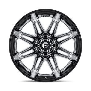 Fuel Offroad FC401 BRAWL Chrome W/ Gloss Black Lip 20x10 -18 6x139.7mm 106.1mm
