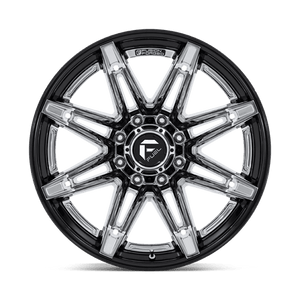 Fuel Offroad FC401 BRAWL Chrome W/ Gloss Black Lip 22x10 -18 8x170mm 125.1mm