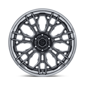 Fuel Offroad FC409 HIVE Gloss Gunmetal W/ Chrome Lip 22x10 -18 6x139.7mm 106.1mm - Wheelwiz