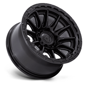 Fuel Offroad FC866 PISTON Blackout W/ Gloss Black Lip 22x10 -18 6x139.7mm 106.1mm