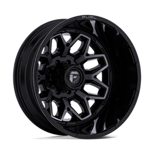 Fuel Offroad D875 FLUX DUALLY Gloss Black Brush Fc Gray Dddt 22x8.25 -265 8x165.1mm 121.5mm - Wheelwiz